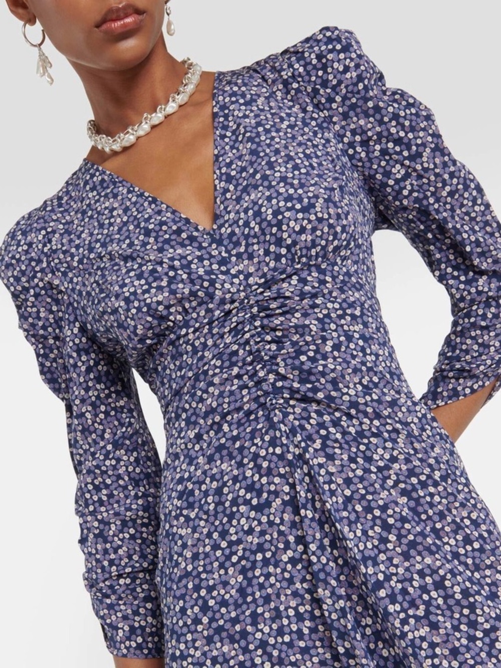 NWT Isabel Marant Aliniza Silk dress, Blue, FR 40